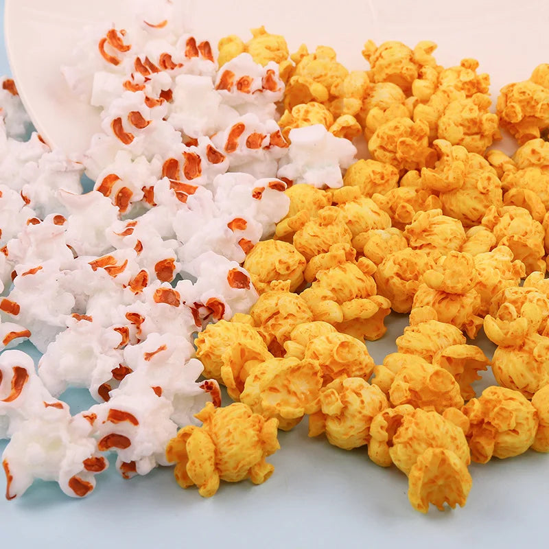 Fake Food Simulation Realistic Cute Diy Accessories 3d Miniature Popcorn Resin Cabochons for Decoration