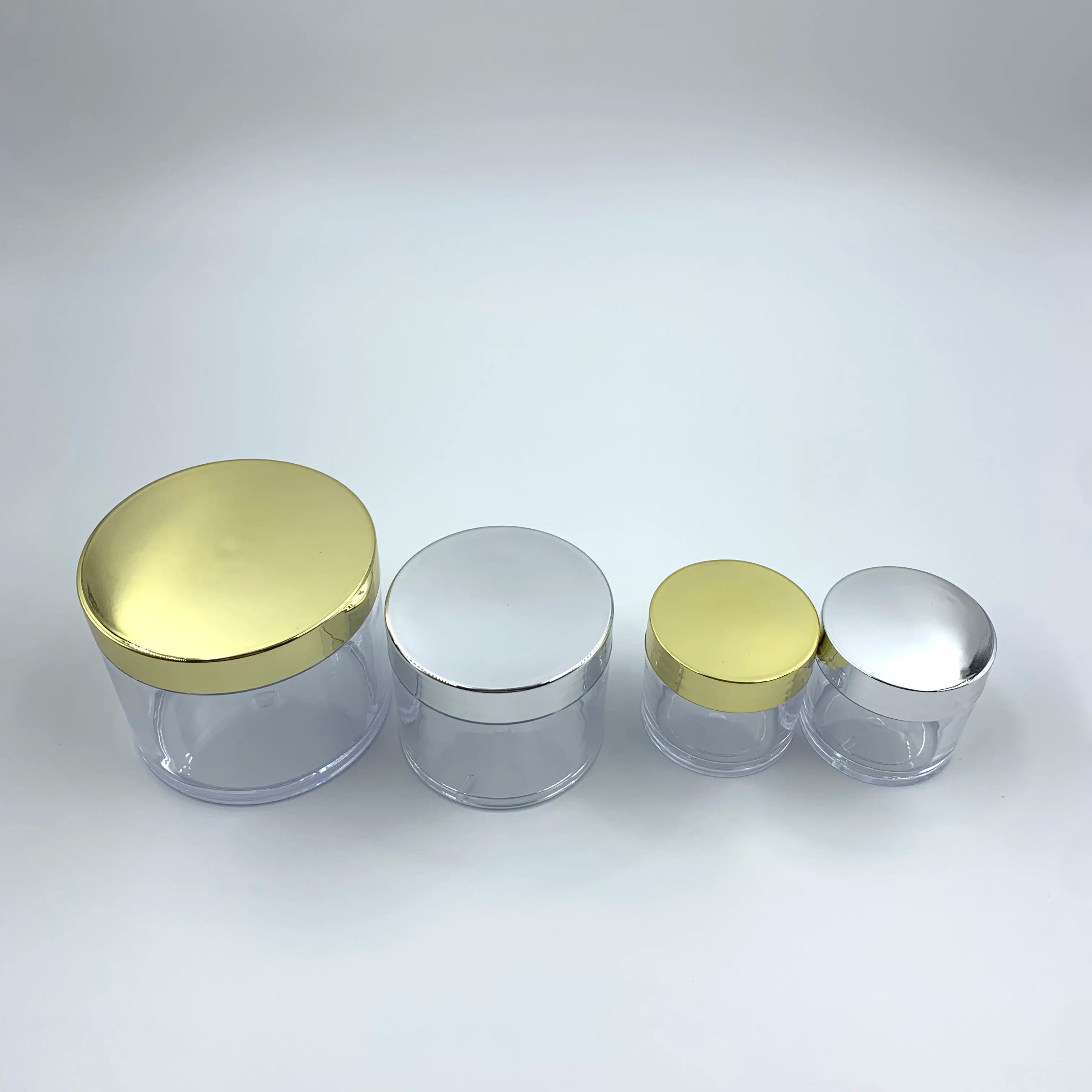 OEM Custom Private Label Wholesale 1OZ PS Empty Transparent Clear Plastic Acrylic Nail Dipping Powder Jar Packaging