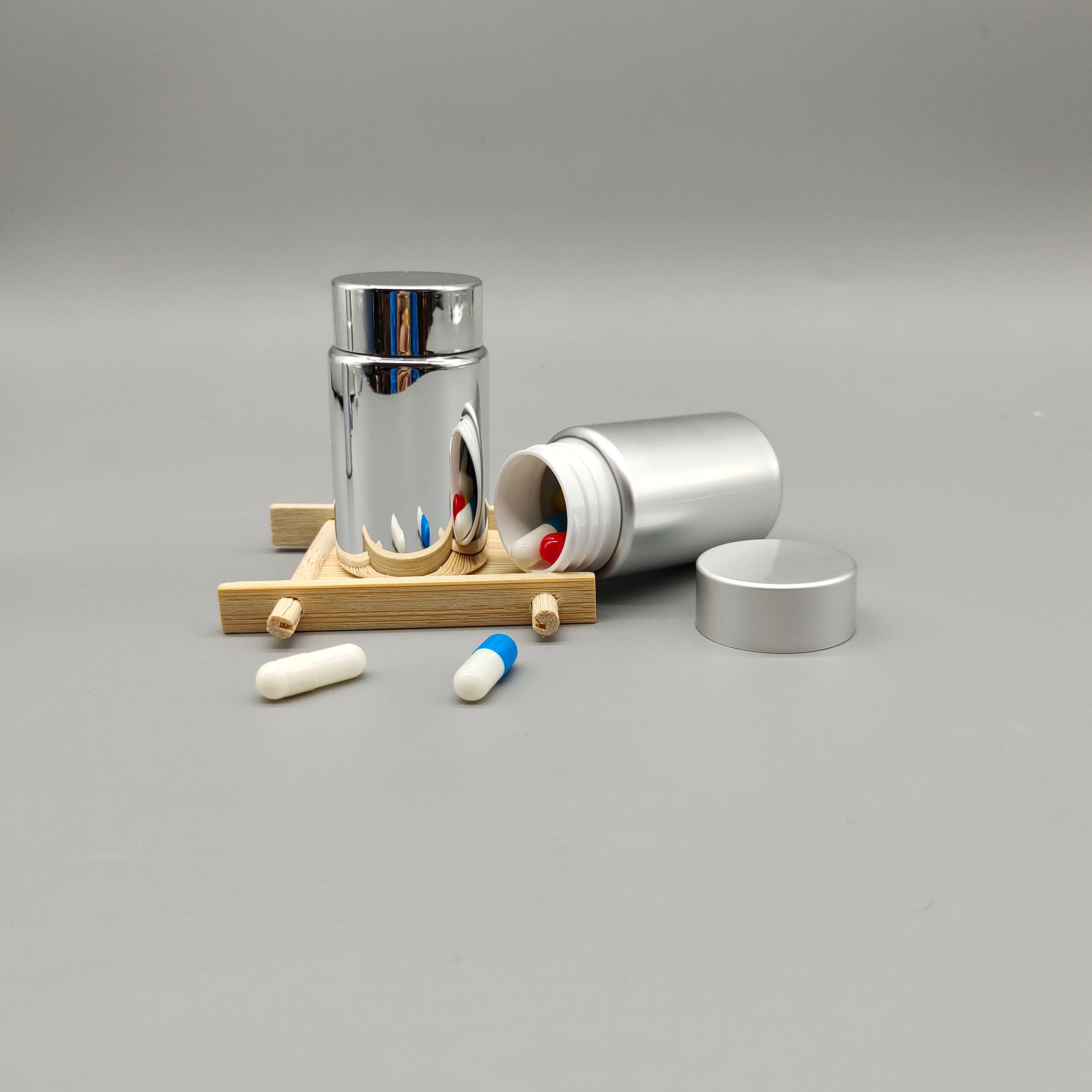 Matte Finishing Customized Color Hot Stamping 60cc PET Healthcare Capsule Jar Pharmaceutical Pill Liquid Medicine Packaging