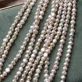 High Gloss 7-8mm White Freshwater Pearl Two-Sided Light Baroque Profiled DIY Jewelry Material Side Hole Natural Loose Pearls