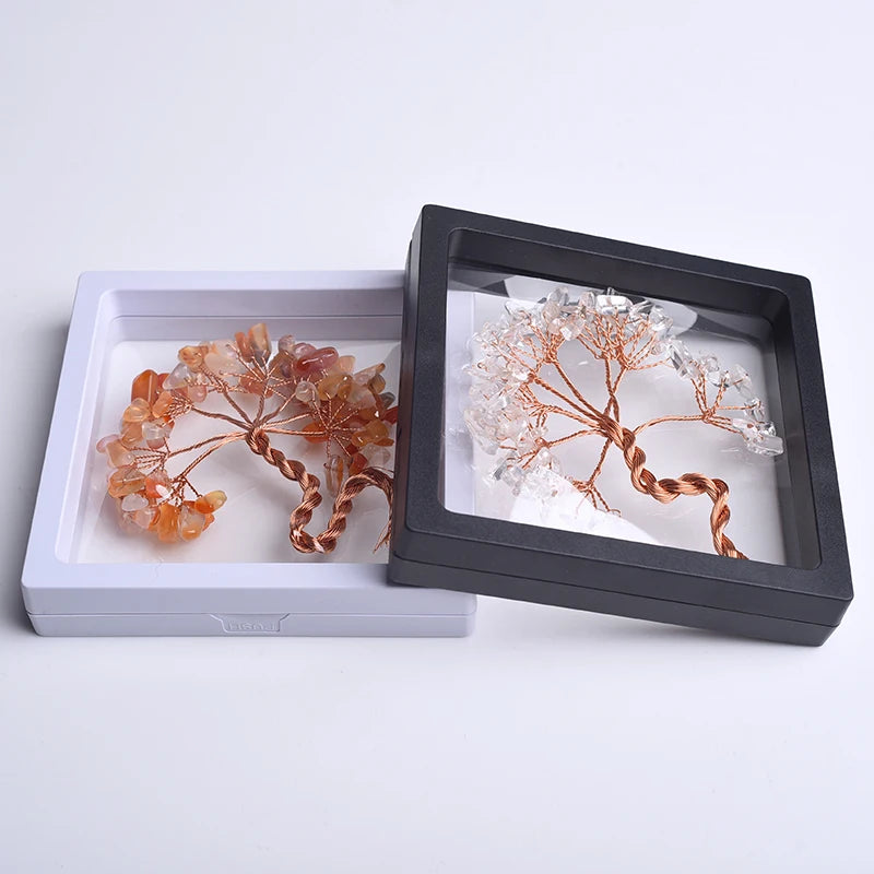 7-Chakra Healing Lucky Tree Gemstone Natural Crystal with Box for Home Decoration Vintage Craft Product