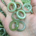 Natural Green Xiuyan Jade Ring Jadeite Fit Finger Rings Thumb Rings Jewelry Pure Stone Straight Arc Edge for Men Women