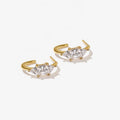 LOZRUNVE 925 Sterling Silver Triple Triangle Diamond CZ Hoop Huggie Earrings Studs