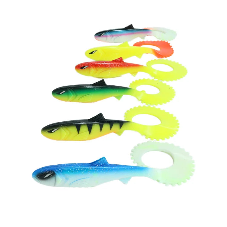 Selco Hot Selling Curly 25Cm 90G Pvc Bulk Tail Soft Lures Pike Lure for Sale