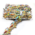 Iron on Yellow AB Resin Rhinestone Trim Applique Hot Fix Custom Rhinestone Trimming for Carnival Costumes Dress