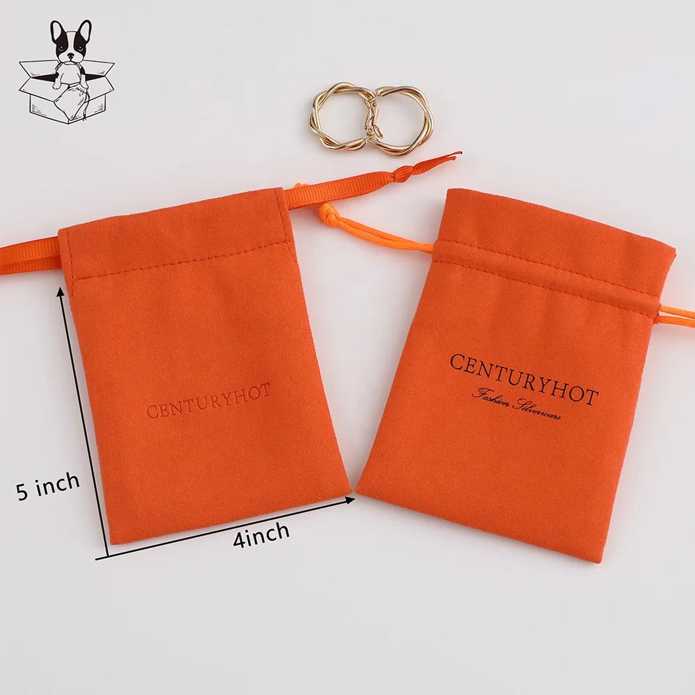 PUPPYSEW Microfiber Jewelry Drawstring Bags  Personalized Jewelry Pouch With  Logo Custom Dust Bag With Logo Printed