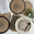 Burlap Round Placemats Ins Burlap Circle Rustic Table Decor Handmade Nordic Burlap Placemat Vintage Coaster Mat