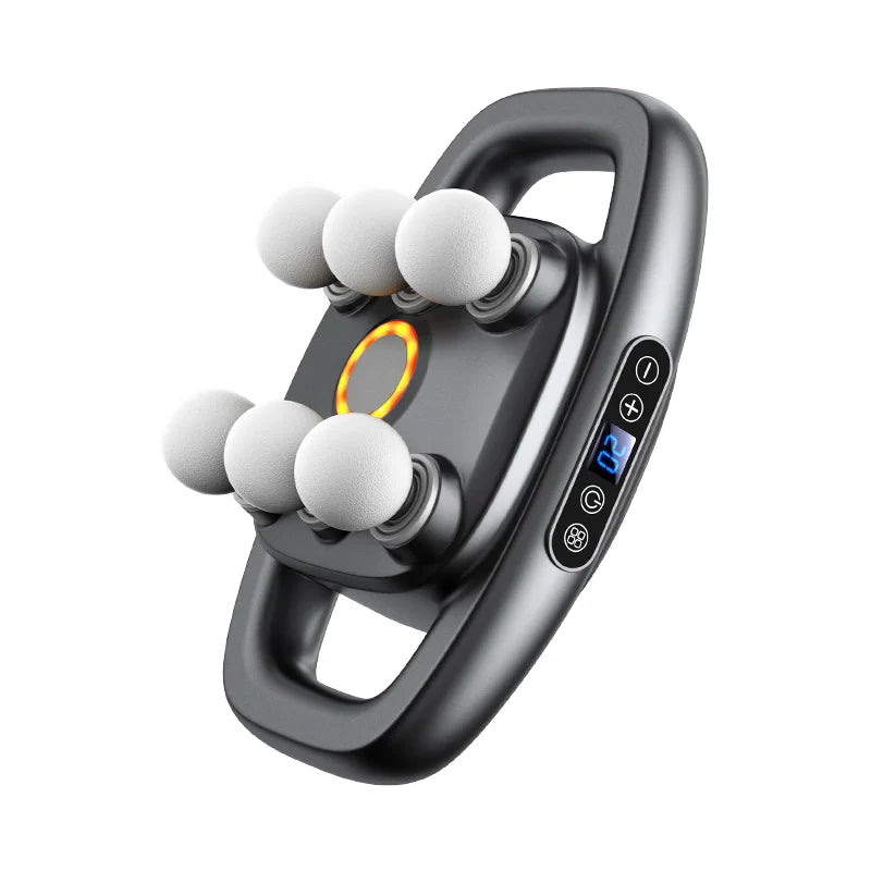 Hot Sale 6-Head Infrared Percussion Mini Wireless Massage Gun Targeted for Body & Head Relaxation Waist Back Fascia Therapy