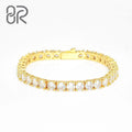 4x6mm 8" VVS Moissanite Tennis Wholesale Bling Iced Out Gold Plated 925 Silver Fine Jewelry Link Chain