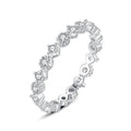 Simple Trendy 925 Sterling Silver Women Fashion CZ Diamond Stackable Finger Ring