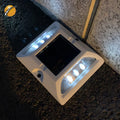 IP68 Waterproof White Aluminum Housing Raised Road Stud with Reflector Lens Smart Solar Powered LED Flashing Cat Eyes