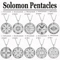 44 StylesJupiter Necklace Solomon Pentacles Seal of Jupiter Mars Mercury Moon Saturn Sun Venus Talisman Stainless Steel Necklace