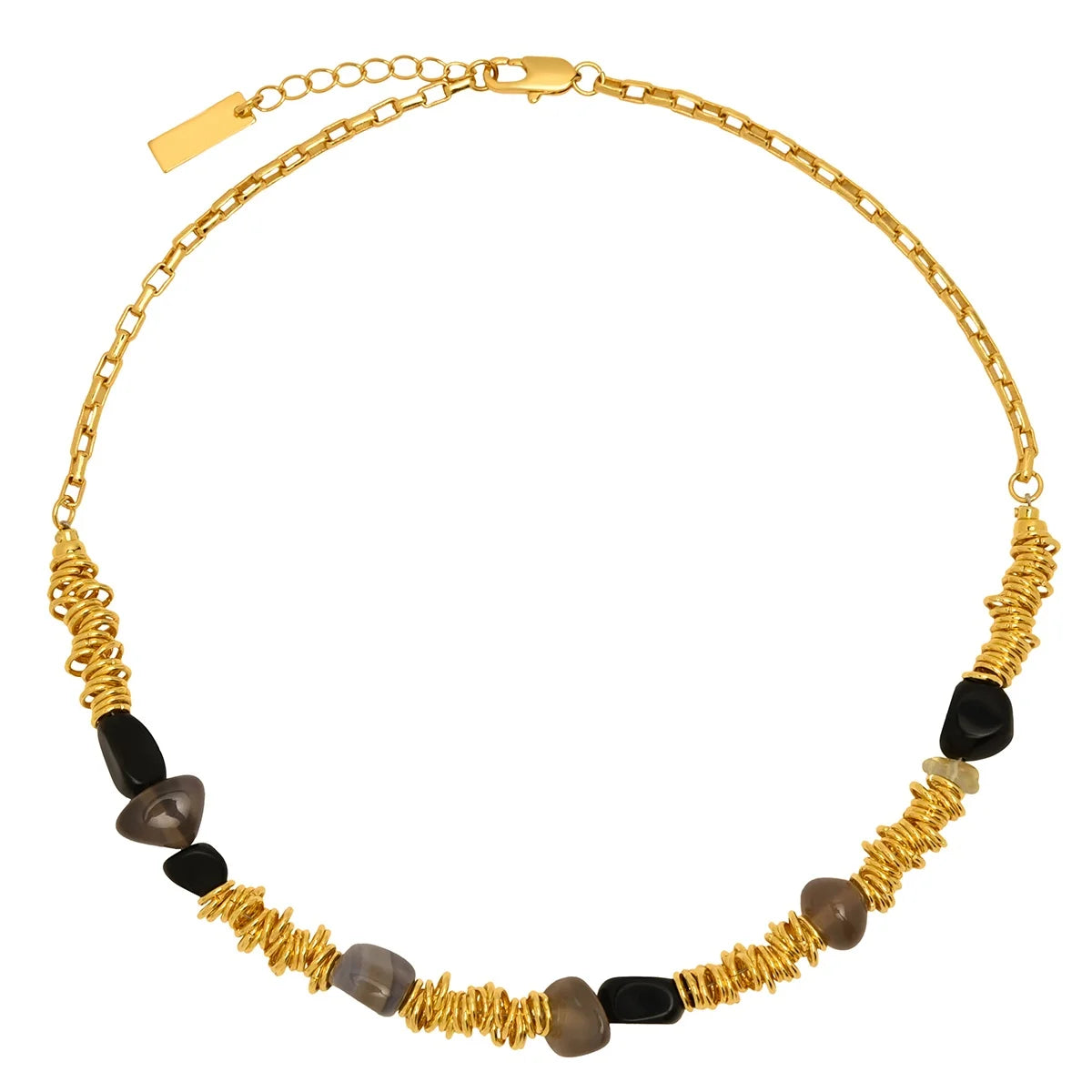Premium Feeling Irregular Necklace Natural Stone Beaded Metal Beaded Necklaces for Women Jewelry Gift Customized