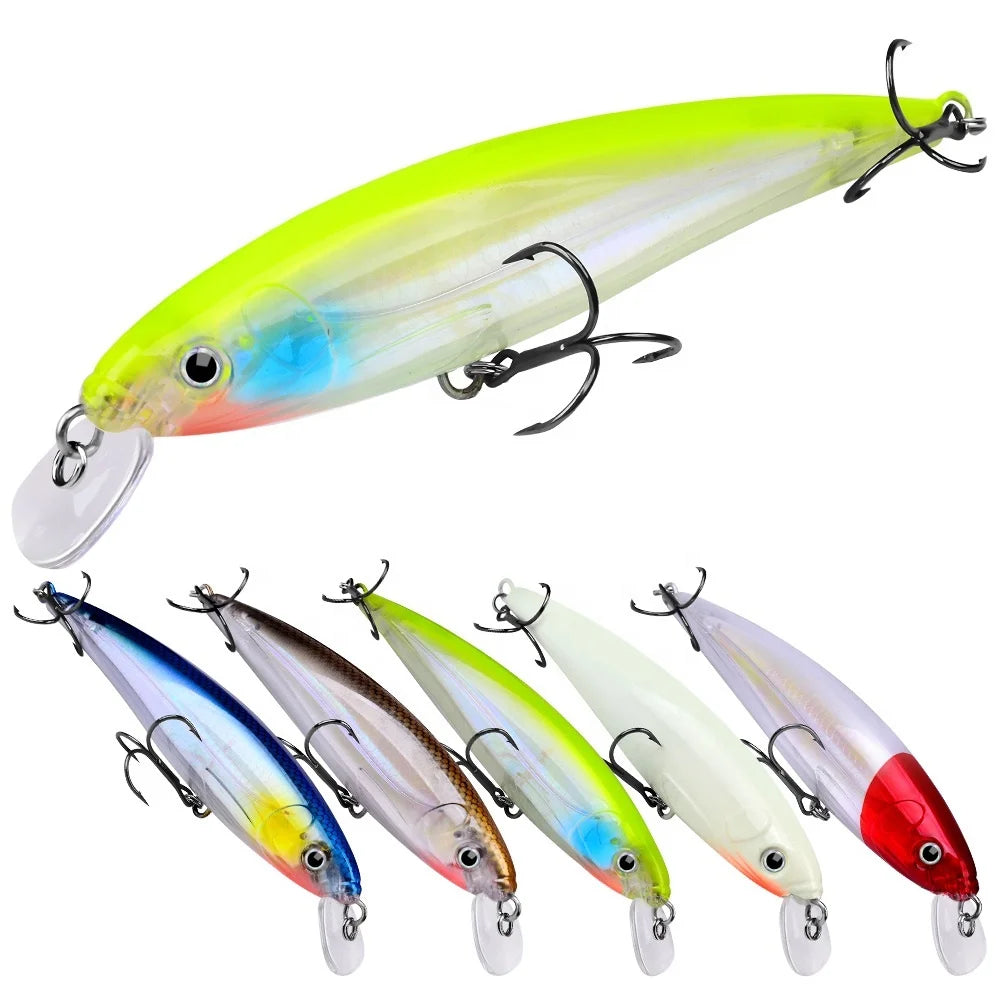 Luminous Minnow Fishing Lure Artificial Bass Bait Sinking Floating Saltwater Fishing Lure Long Casting Bass Bait