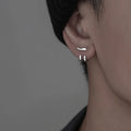 CLBX Men's Simple Punk Earrings Detachable Hip Hop Style with Wood Leather Metal Ceramic Materials Handmade Hook Rascal