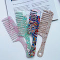 Custom Color Logo 2025 New Women Handmade Cellulose Acetate Comb Fashion Plaid Long Handle Hairdressing Acetate Combs