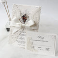 Luxury Elegant Custom Laser Cut Lvory Quinceanera Bridal Shower Xv Wedding Invitation Envelope Rsvp Card