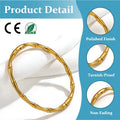 Fashion Bamboo Jointed Stainless Steel Bracelet Women Cool Minimalist Style Vintage Jewelry Bangle for Women Men