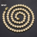 Top Icy 8mm Flower Shape Diamond Cubic Zirconia Tennis Chain Cute Necklace Bling Tennis Necklace