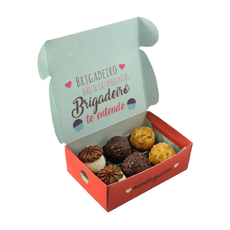 Custom Printed Chocolate Treat Cardboard Paper Package Box Brigadeiro Packaging Box for Sweet