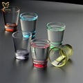 Amzaon Hot Colored Shot Glasses 1.9oz Colorful Shot Bulk Heavy Base Small Glass Whiskey Glass Personalized Color Shot Glass