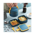 Hot Sale Portable Handle Lunch Box Kids Food Grade Plastic 2 Layer Compartment Lunch Box Microwave Plastic Food Warmer Lunch Box