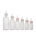 20ml 30ml 50ml 100ml Frosted Clear Glass Dropper Bottle Pipette for Skin Care Cream Face Cream Eye Cream Flat Shoulder Essential