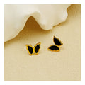 Free Video and Picture Sterling Silver butterfly Earrings Sterling Silver Luxury Simple Mother Shell Temperament Earrings