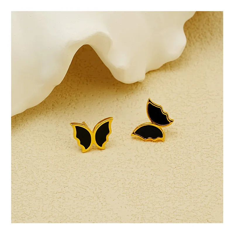 Free Video and Picture Sterling Silver butterfly Earrings Sterling Silver Luxury Simple Mother Shell Temperament Earrings