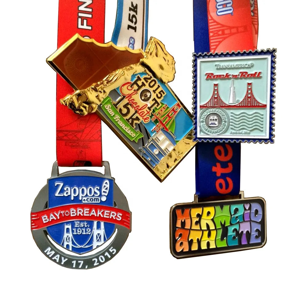 Custom 3D Zinc Alloy Sport Medals Gold/Silver/Copper Plating Custom Plating OEM/ODM Letterpress Printing Custom Shape Custom