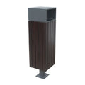 Outdoor Furniture Wood Standing Garbage Receptacle Trash Can Outside Garden Street Innovative Recycle Waste Bin Public Dustbin