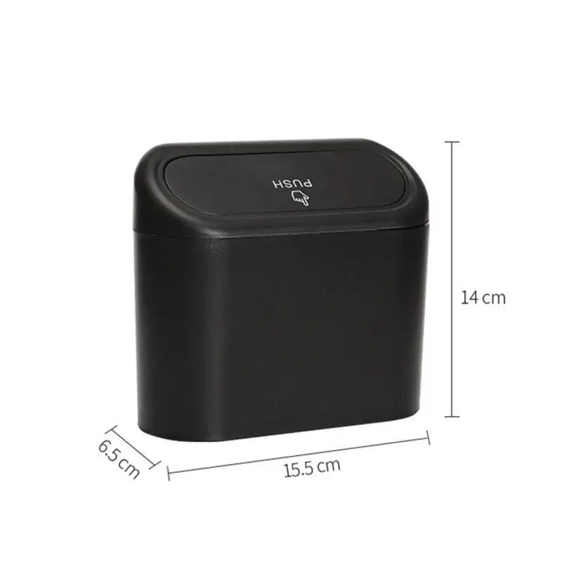 Car Trash Bin Hanging Vehicle Garbage Dust Case Storage Box Black Abs Square Pressing Type Trash Can Auto Interior Accessories