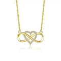 SC Wholesale Fashion 8 Shape Infinity Necklace Trendy Gold Silver Diamond Necklace 4 Heart Chokers Necklace for Girls