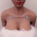 N-04 Fashion Women Crystal Wedding Performance Jewelry Shiny Diamond Chain Shoulder Tassel Body Chain