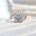 Messi Gems Custom Jewelry MSR-1727 18K Gold Engagement Ring 2.4ct E VVS1 Princess Shape Lab Grown Diamond Ring