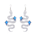 Bohemia Punk Snake Dangle Resin Earrings Silver Green Black Rainbow Snake Blue Star Acrylic Drop Earrings for Women Jewelry