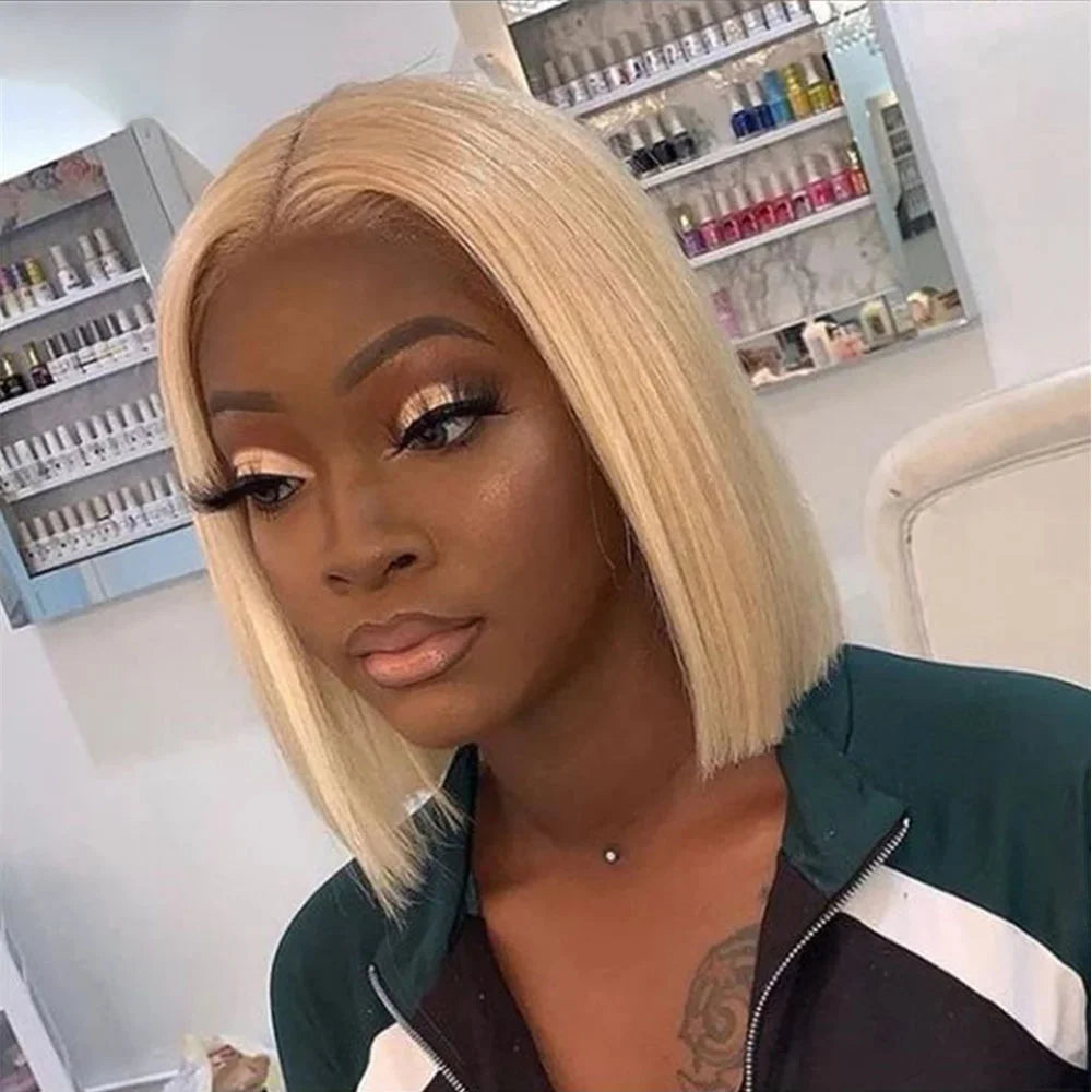 613 Bob Lace Closure Frontal Wigs Human Hair Wholesale 613 Blonde Lace Front Wig Virgin Brazilian Bone Straight Human Hair Wigs