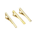 Fancy Custom Gold Brass Crystal Rhinestone Claw Setting Tie Clips Bar Set Gift Box Men's Engagement Wedding Business Party