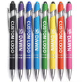 Promotional Metal Aluminum Rod Spraying 2 In1 Press Type Touch Screen Pen Promotional Gift Custom Ballpoint Pen