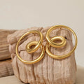 New Trendy Simple Geometric 316 Stainless Steel 18k Gold Plated Stud Earrings MAIFENG Certified for Women Party