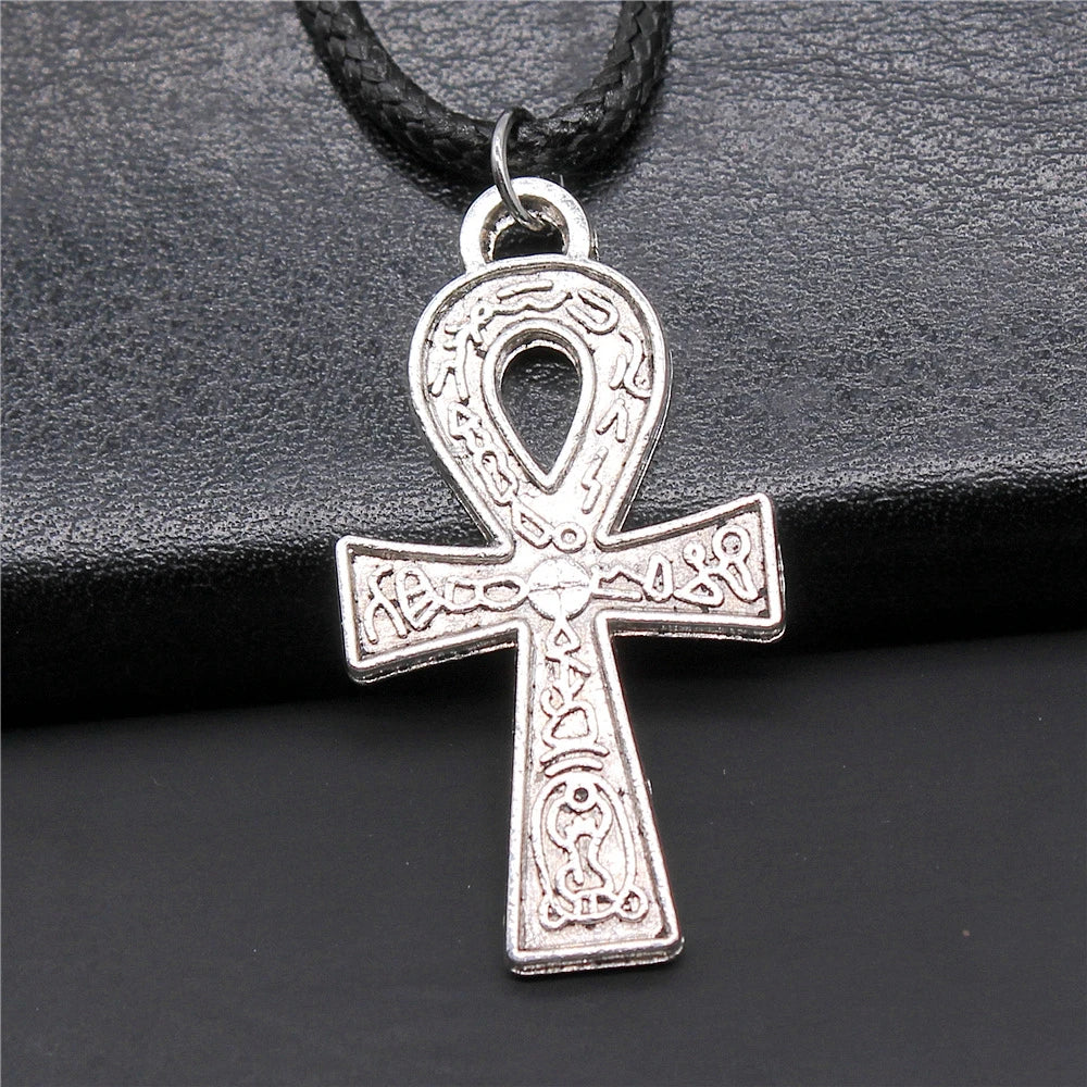 WYSIWYG 38x21mm Life Key Ankh Cross Rope Chain Necklace for Men N6-ABD-C10280