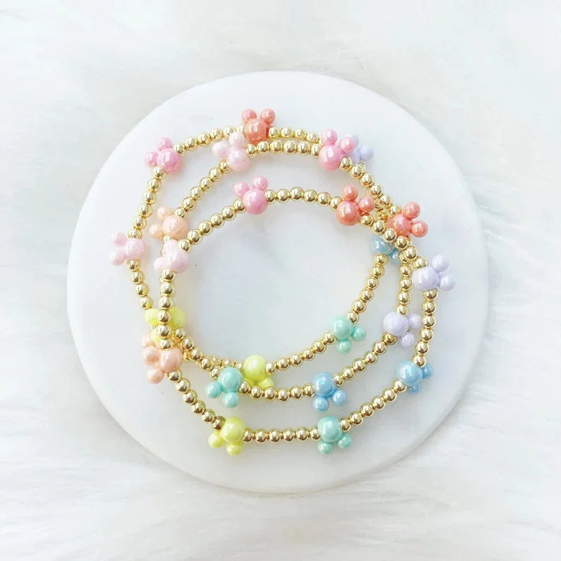 Inspire Jewelry Magic Bracelet Kids Bracelets Stretch Beaded Bracelet Pastel Mouse Spring Cute Dainty Beaded Gifts