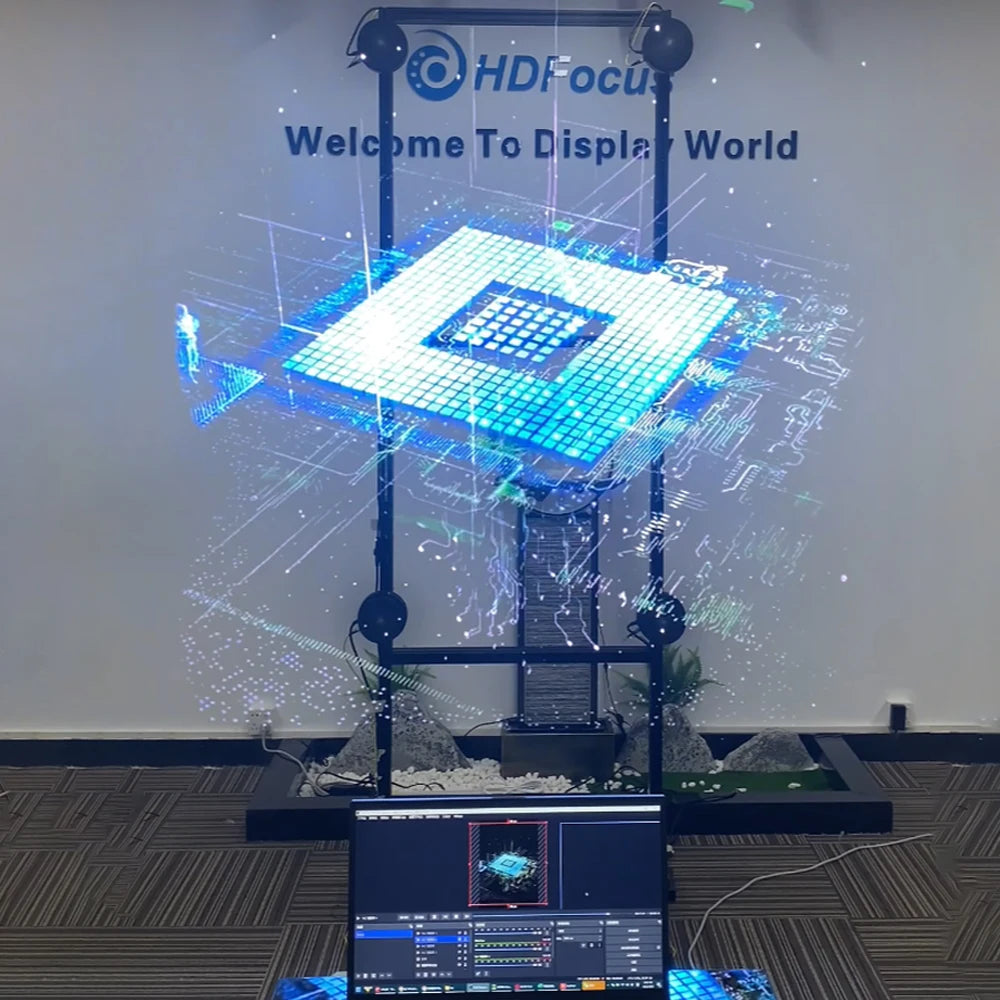 Hdmi-Input 3D Hologram Advertising Fan 2*3 Splicing Video Wall 3D Fan Hologram Projector Interactive Hdmi-Sync Holographic Fan