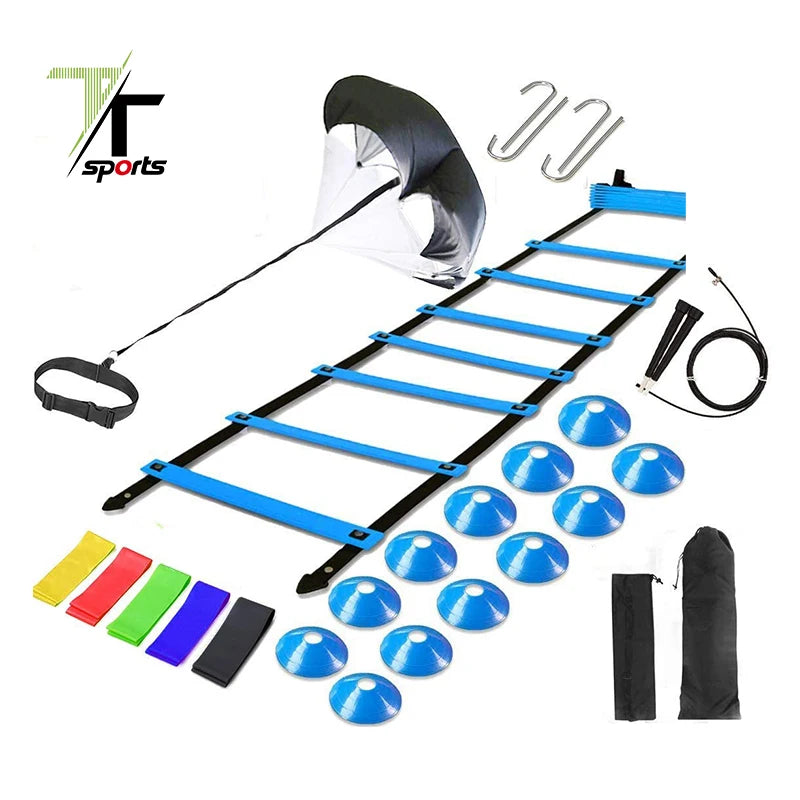 Hot Sell Pro Agility Ladder and Cones Speed Agility Hurdles Poles Cones Ladders Set Football Training Sport Equipment