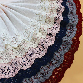 Width 35 cm Ribbon Lace Trimming New Colorful Cotton Lace Fabric Hollow Out Embroidery Lace Trim for Skirt