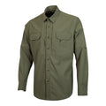 China Summer Casual Olive Green Tactical Shirt with Mandarin Collar Breathable Combat Style