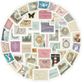 50pcs Vintage Stamps Graffiti Sticker Packs for Notebook Skateboard Water Cup Suitcase Graffiti Decorative PVC Wholesale