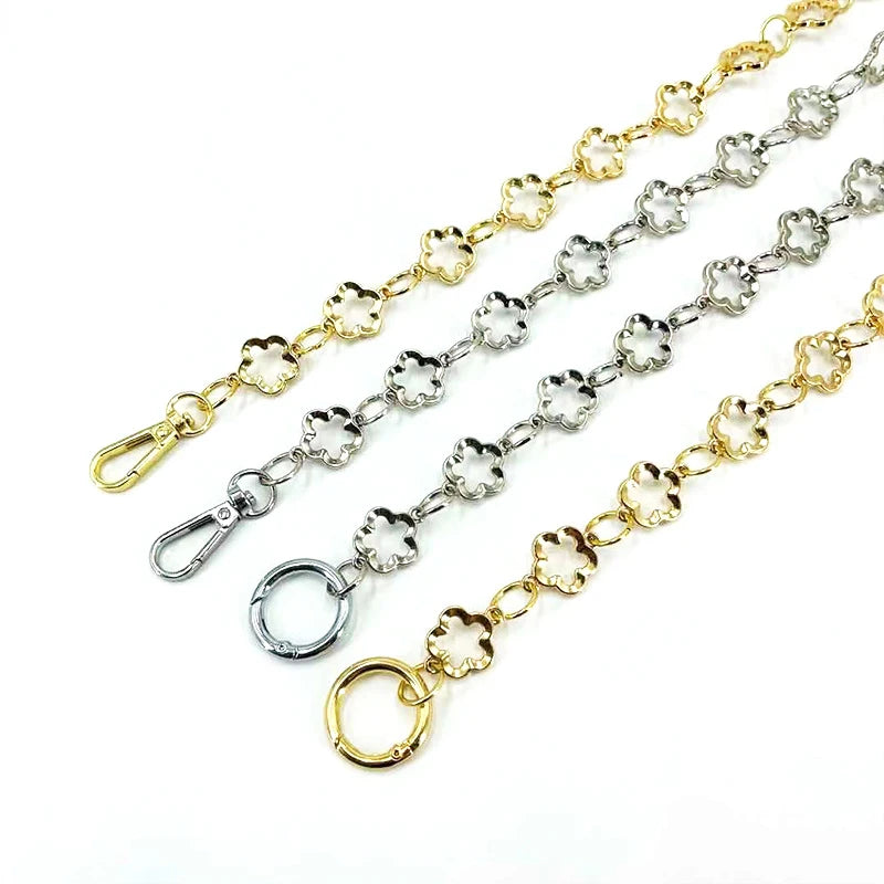 Deepeel L1-16 42cm Handbag Accessories Flower Shape DIY Purse Hardware Chain Buckles Bag Strap Handles