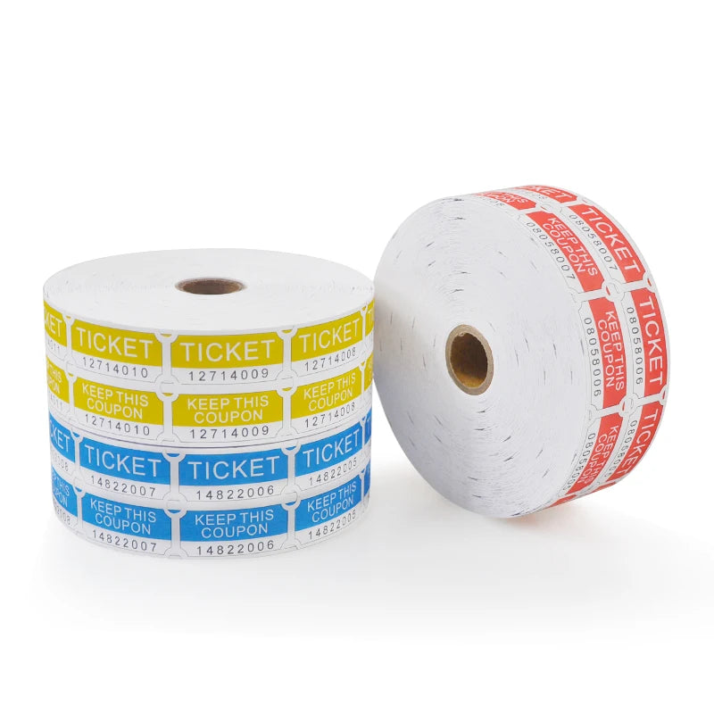 Raffle Ticket Offset Printing 1x2inch 4-colour CMYK Process Customized Color Accept Customized Logo Customized Items