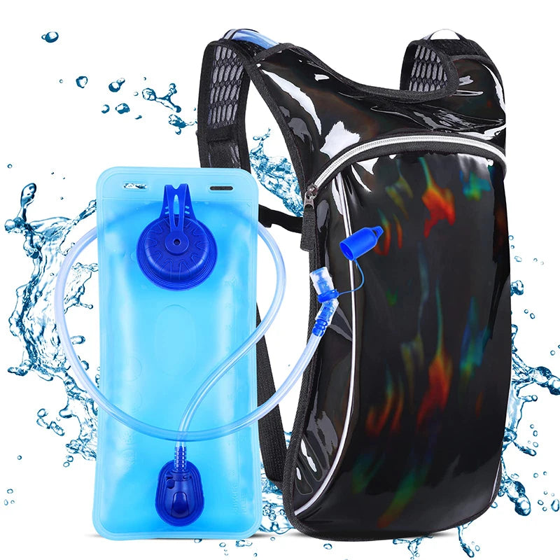 Custom Hydration Pack Backpack with 2L Water Bladder Lightweight Insulation Water Pack for Raves Hiking Biking Climbing